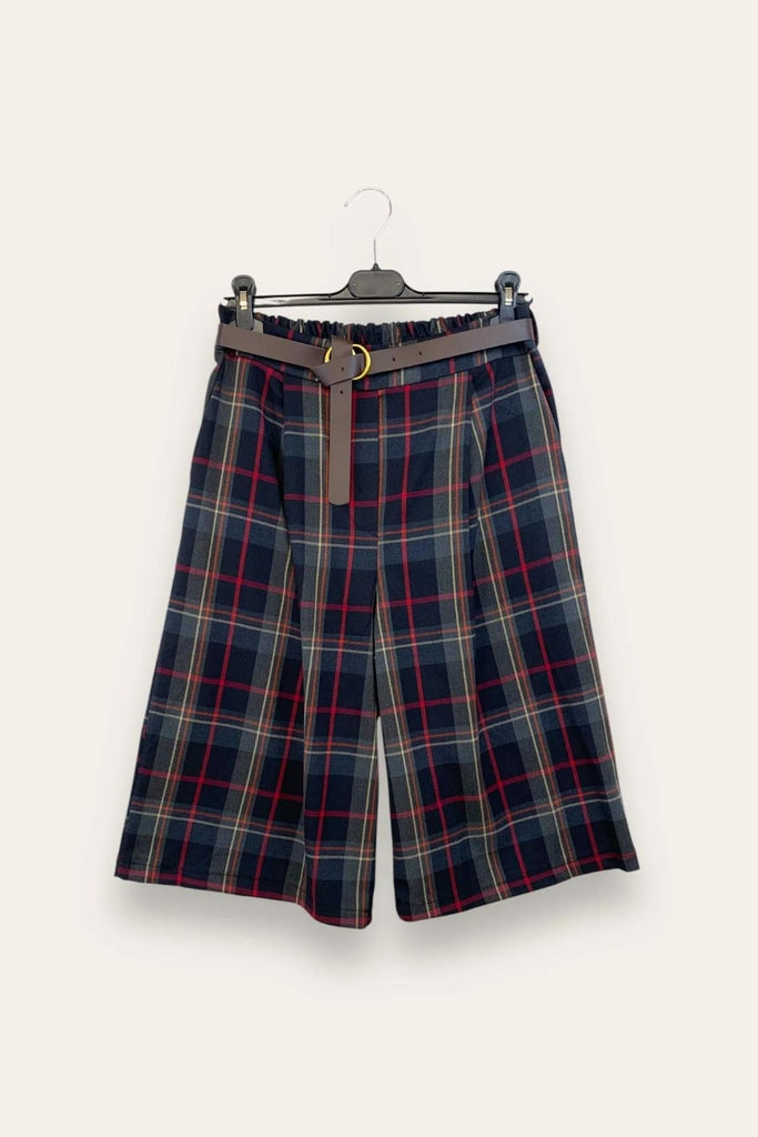 LOVEme Bermuda tartan sotto ginocchio  con elastico retro vita