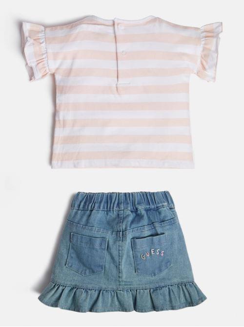 GUESS SET SS T-SHIRT+DENIM SKIRT