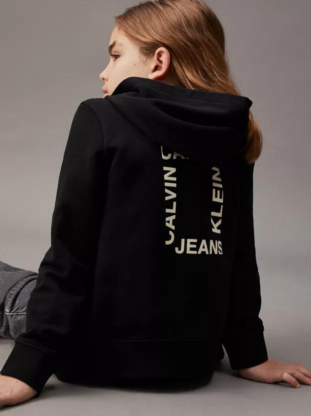 CALVIN KLEIN JEANS MINI HERO FLOCK ZIP-THROUGH