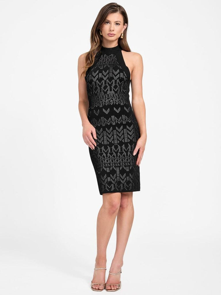 GUESS MARCIANO BILLIE MONOGRAM DRESS SWTR