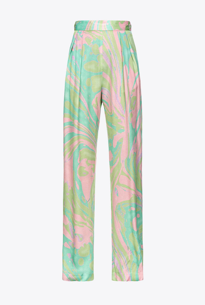 PINKO PENATI PANTALONE SATIN STAMPA