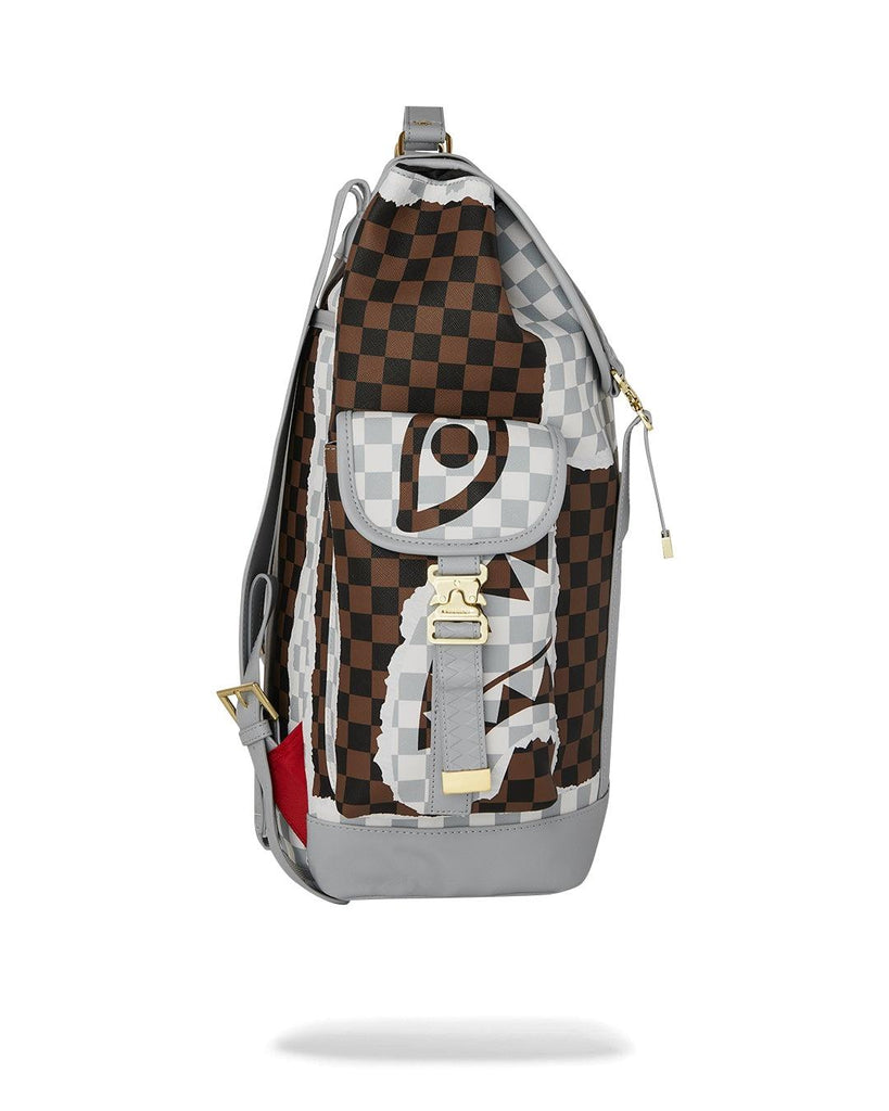 SPRAYGROUND CREAM BROWN TEAR CHECK MONTECARLO