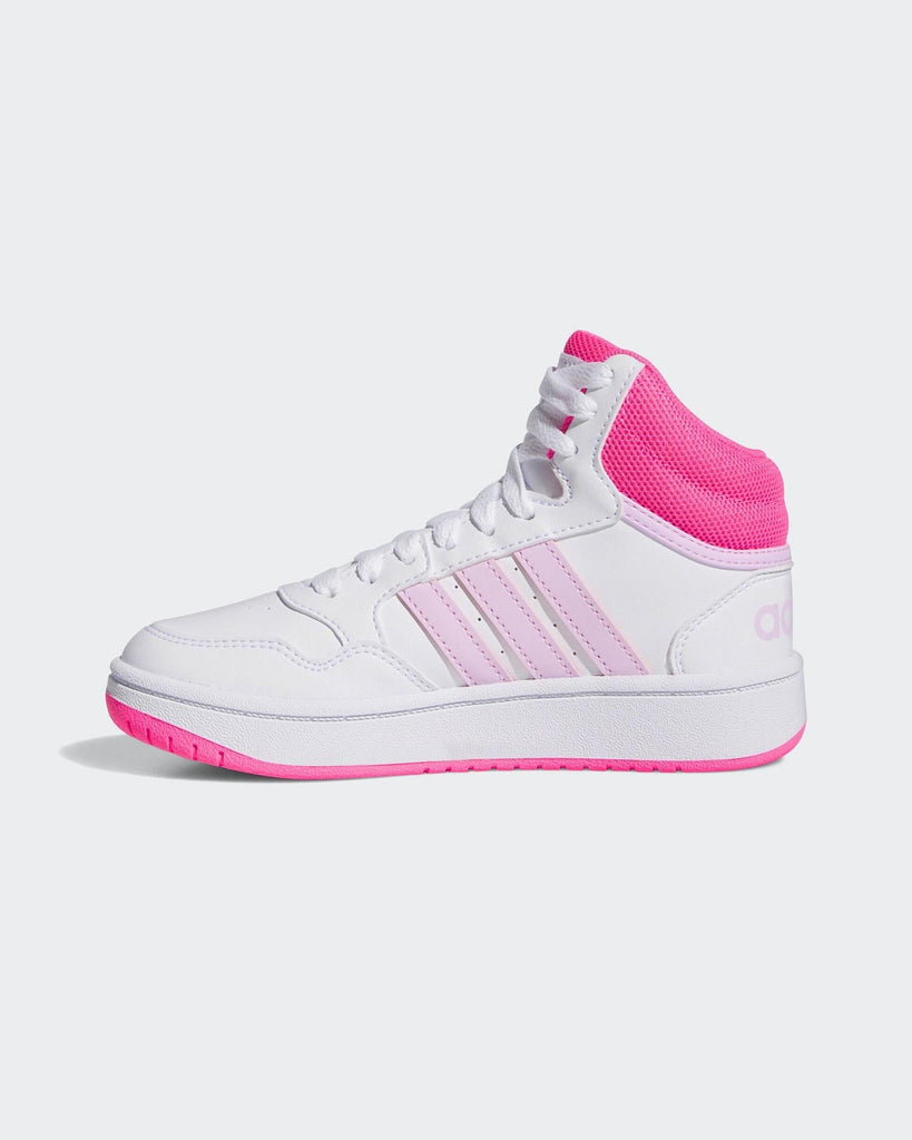 ADIDAS HOOPS 3.0 MID K     FTWWHT/ORCFUS/LUCPNK