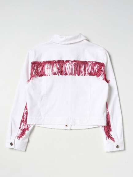 TWINSET GIUBBINO IN BULL COLOR CON FRANGE PAILLETTES