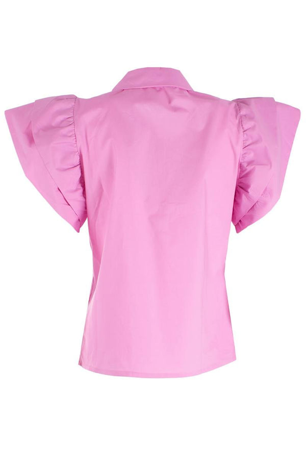 YES ZEE CAMICIA DONNA MANICHE A FARFALLA