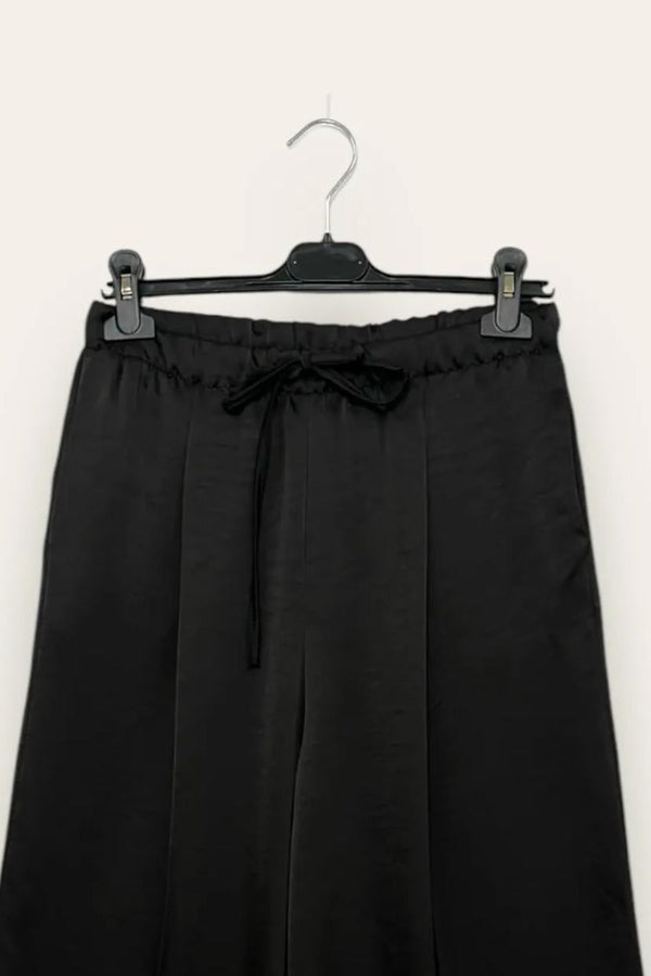 LOVEme Pantalone in raso con finto risvolto