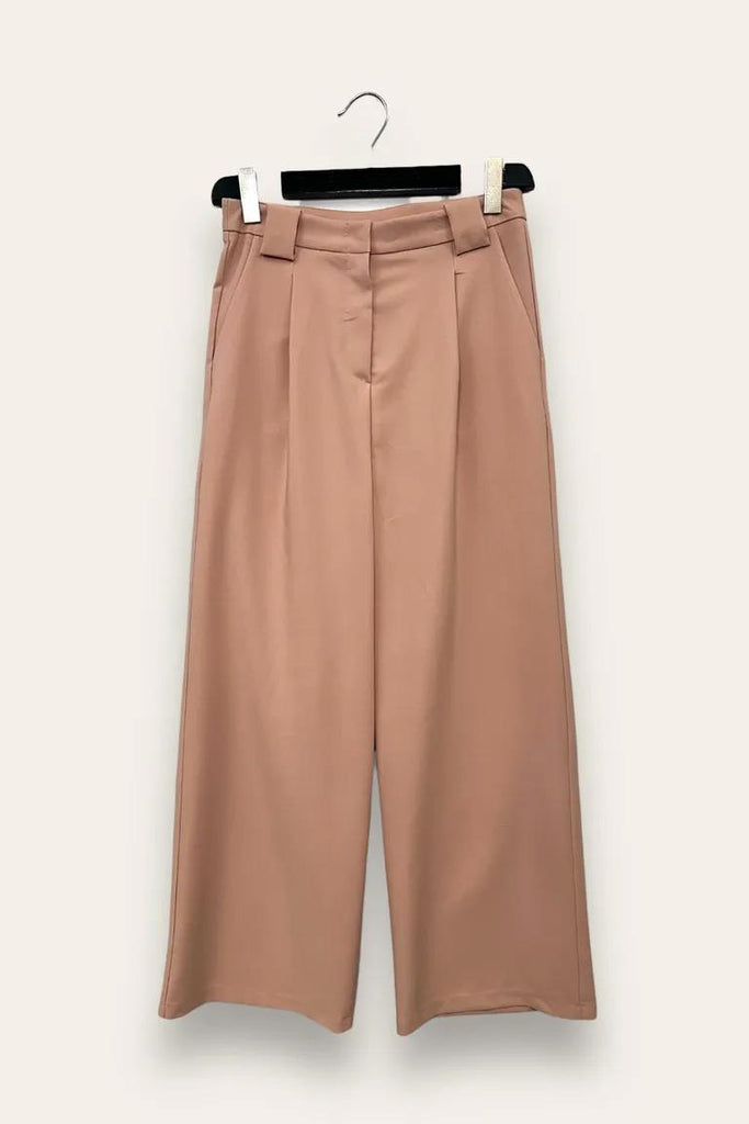 LOVEme Pantalone a palazzo con pinces, zip e gancetto