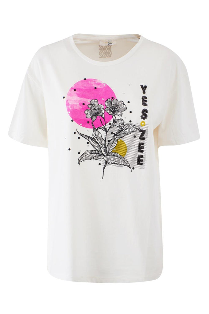 YES ZEE T-SHIRT DONNA GIROCOLLO, M/C