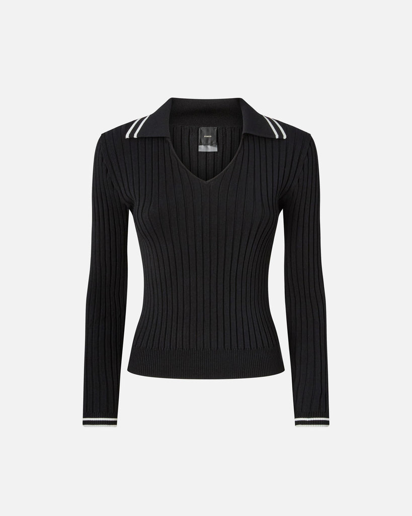 PINKO LINOSA POLO RIBBED VISCOSA STR