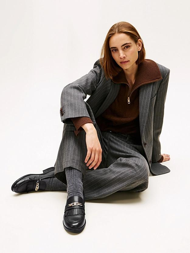 TOMMY HILFIGER TH CHAIN FRINGE LEAT