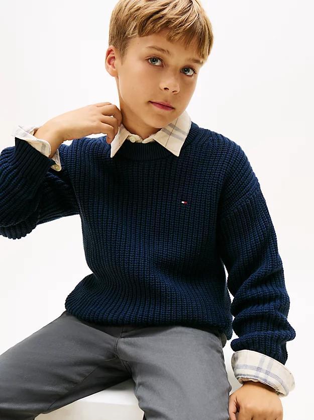TOMMY HILFIGER HALF CARDIGAN C-NECK SWEATER