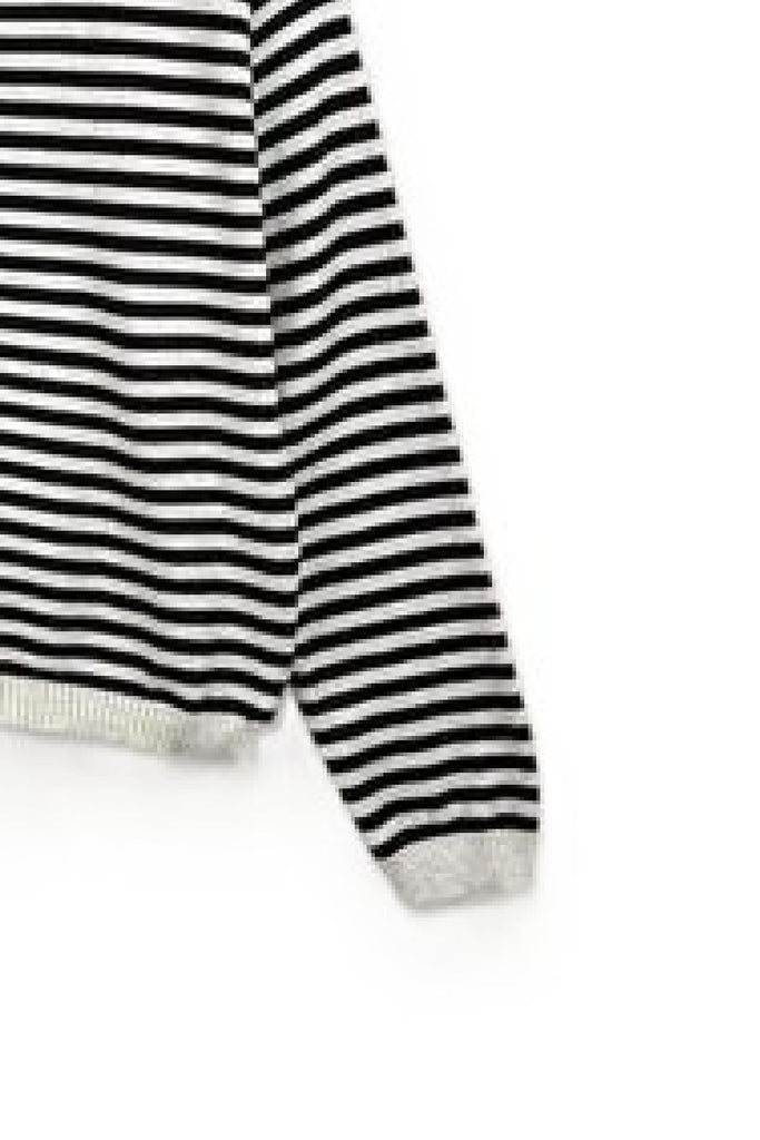 LOVEme Maglia girocollo a righe bicolore