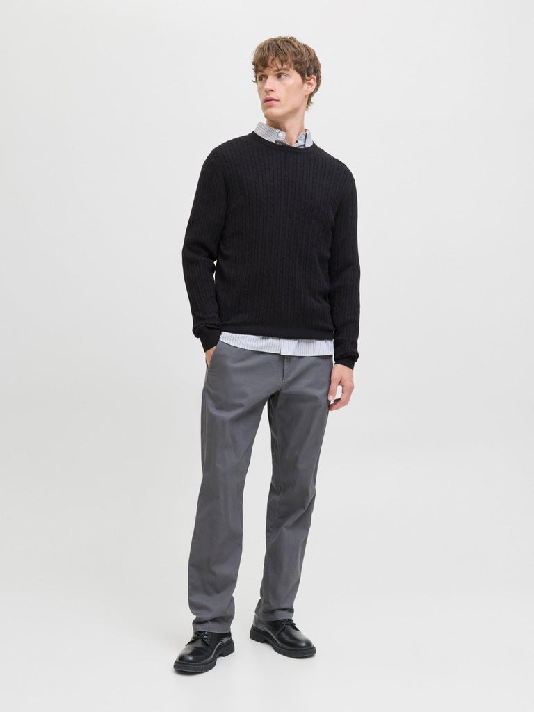 JACK AND JONES JJEEMIL KNIT CABLE CREW NECK NOOS
