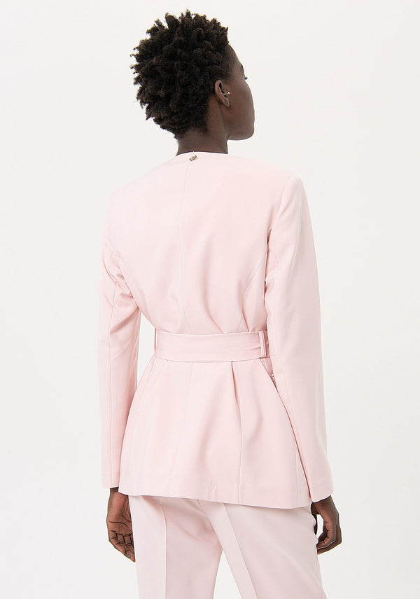 FRACOMINA TAILOR JACKET WITH BELT ROSE