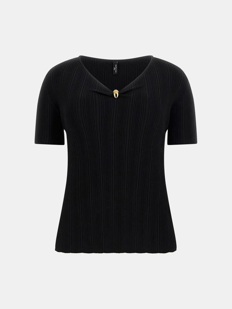 GUESS MARCIANO KATHLEEN SS RIBBED TOP SWTR