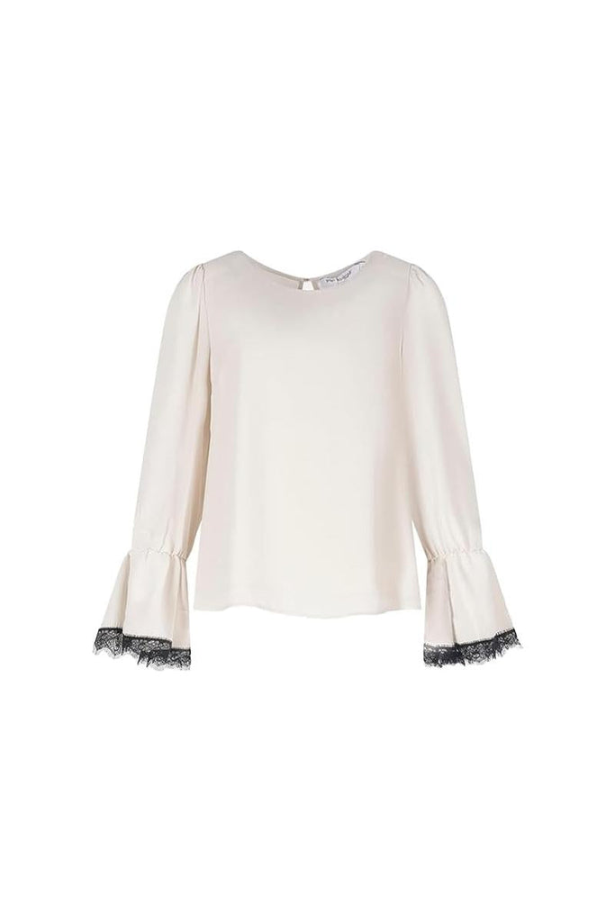 ARTIGLI BLUSA GIROCOLLO CON PIZZO A CONTRASTO