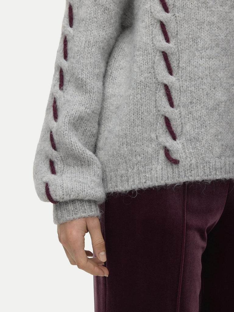 VERO MODA VMILINA LS O-NECK HANDSTITCH PULLOVER