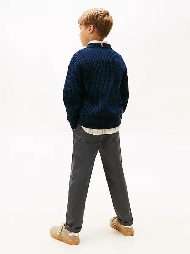 TOMMY HILFIGER HALF CARDIGAN C-NECK SWEATER