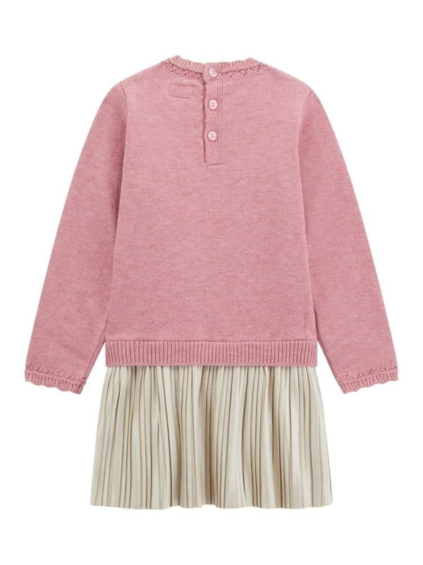 GUESS LS MIXED FABRIC DRESS