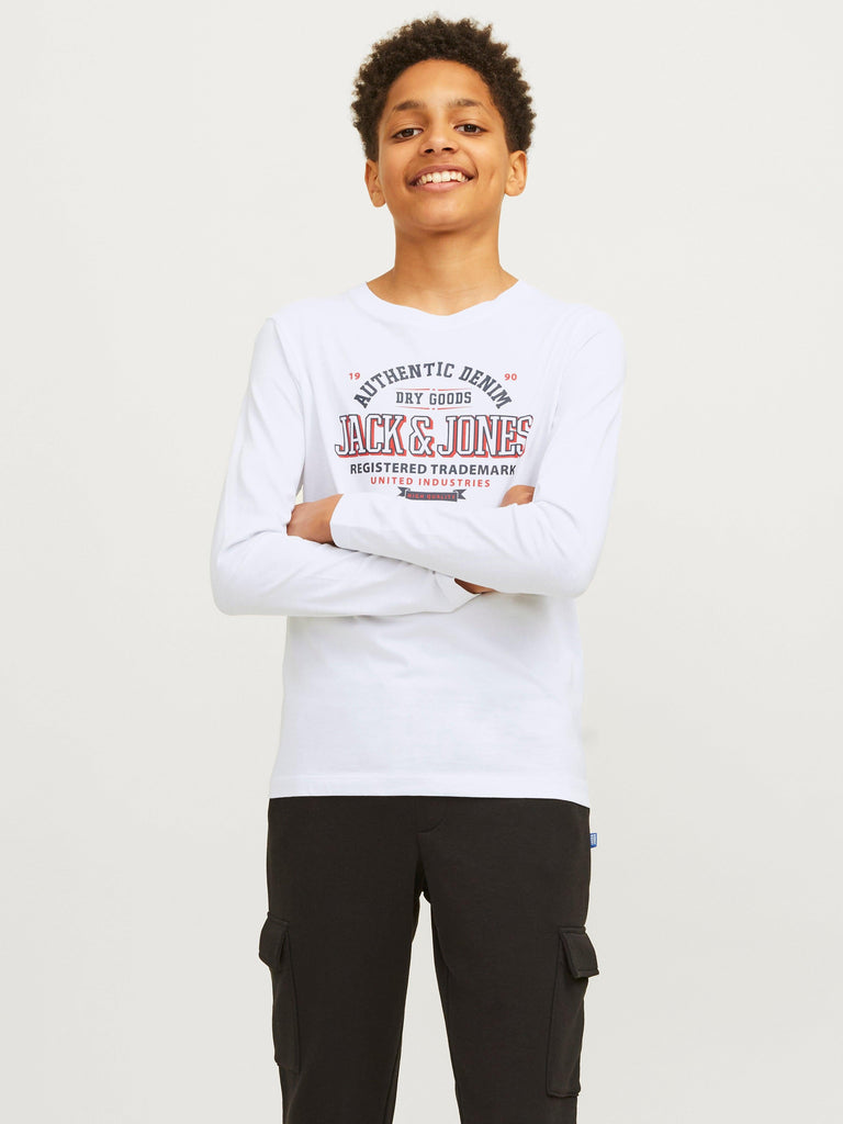 JACK JONES KIDS JJELOGO TEE LS O-NECK 2 COL NOOS JNR