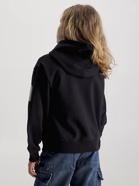 CALVIN KLEIN JEANS BLOWN-UP LOGO FLEECE HOODIE