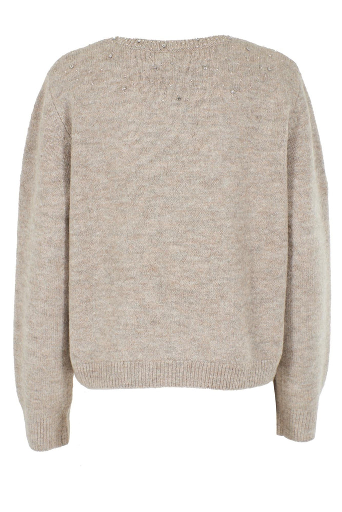 YES ZEE MAGLIA DONNA GIROCOLLO CON APPLICAZIONI