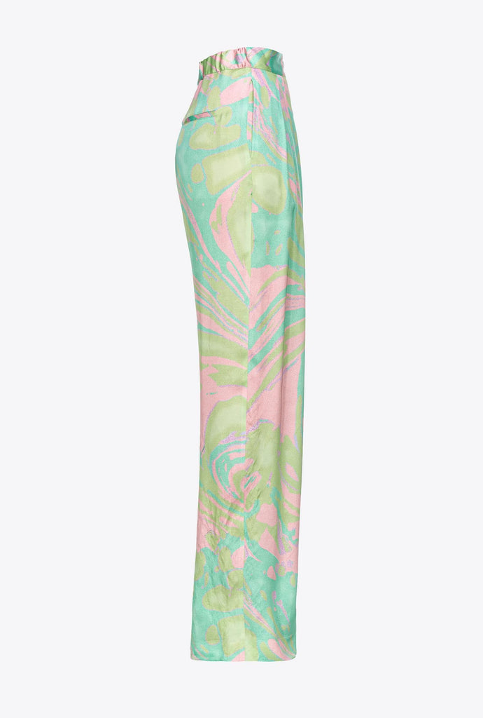 PINKO PENATI PANTALONE SATIN STAMPA