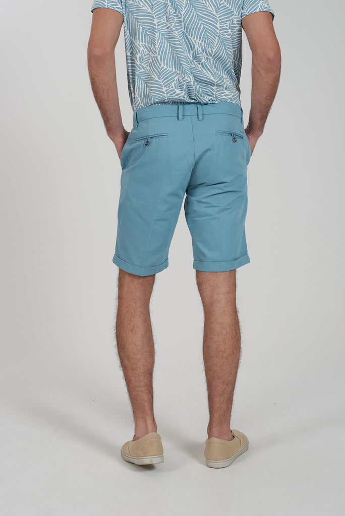 YES ZEE BERMUDA UOMO CHINOS CON PINCES E RISVOLTO