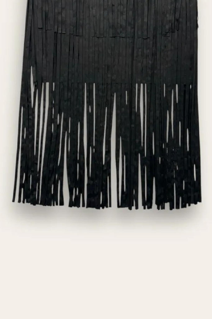 LOVEme Minigonna scamosciata con frange al ginocchio