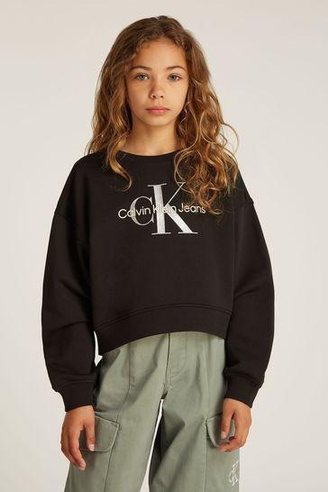 CALVIN KLEIN JEANS GLITTER MONOLOGO CN SWEATSHIRT