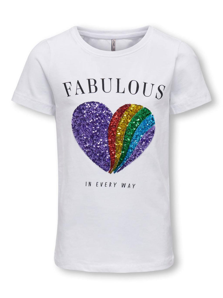 ONLY KIDS KOGKITA REG S/S SEQ HEART TOP BOX JRS