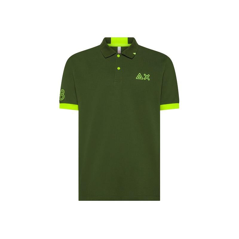 SUN68 POLO LOGO FLUO S/S