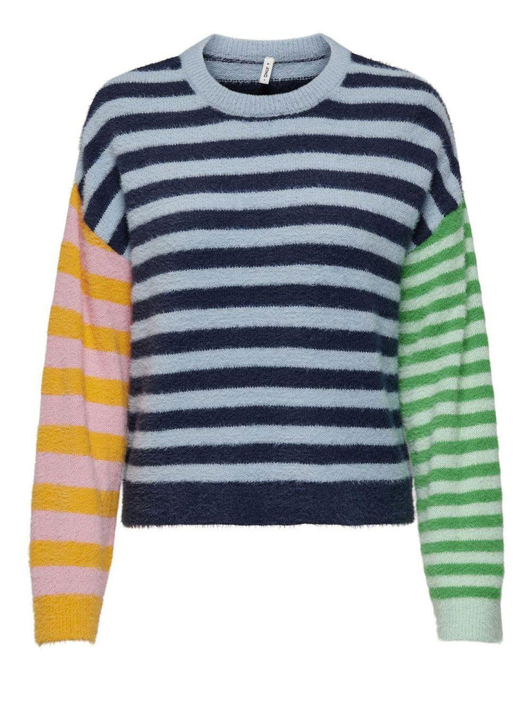 ONLY ONLCHRISTY LS BLOCK STRIPE O-NECK KNT