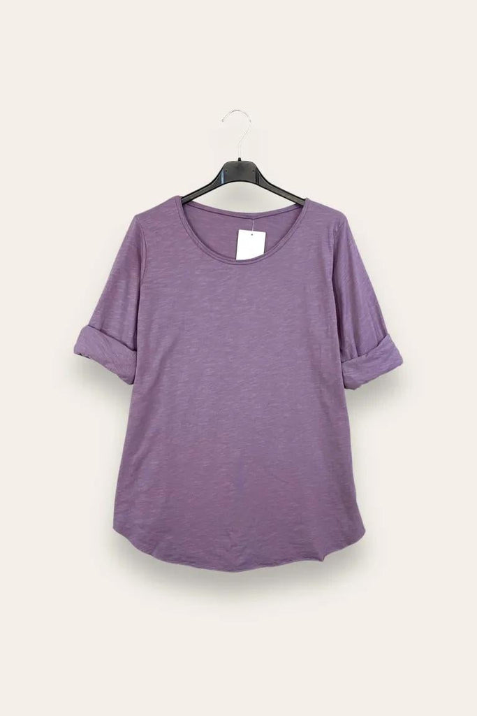 LOVEme Maglietta basica girocollo in cotone, manica lunga