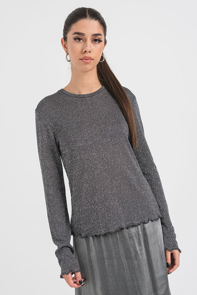 ONLY ONLISABEL L/S O-NECK GLITTER TOP JRS
