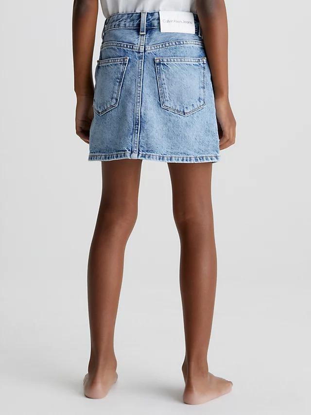 CALVIN KLEIN JEANS SALT PEPPER A LINE DENIM SKIRT