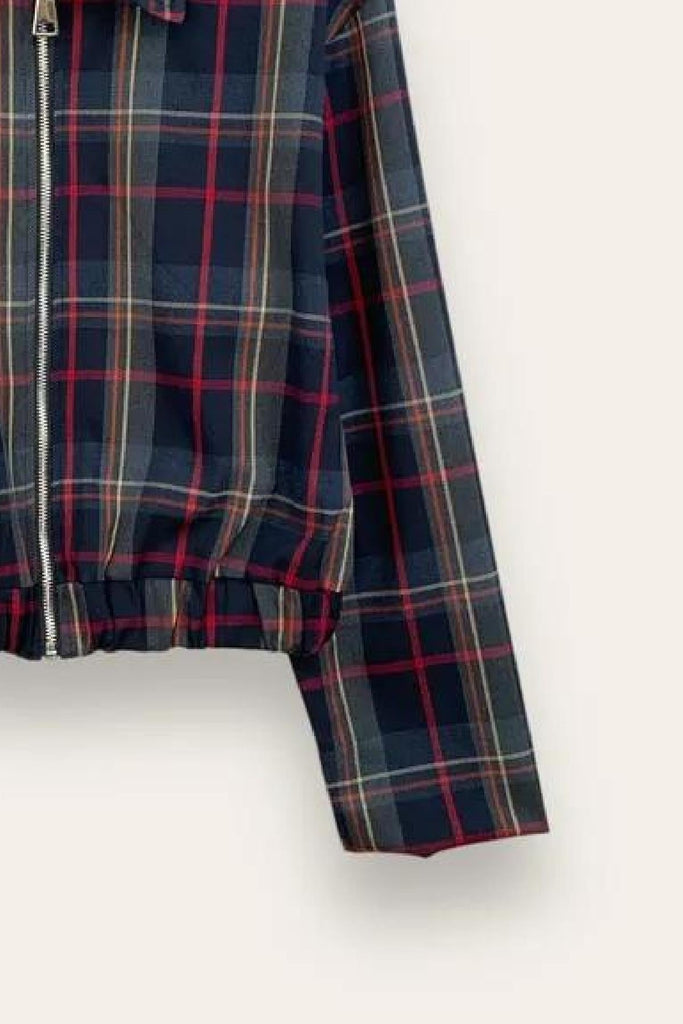 LOVEme Giacca tartan con zip e colletto