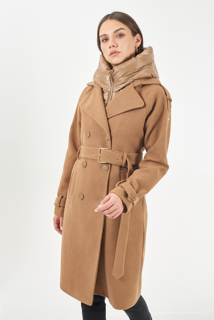 YES ZEE CAPPOTTO DONNA DOPPIOPETTO, FINTO GILET STACC.