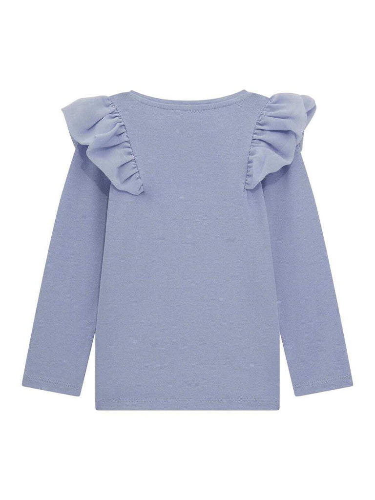GUESS LS T-SHIRT W/SHOULDER FRILLS