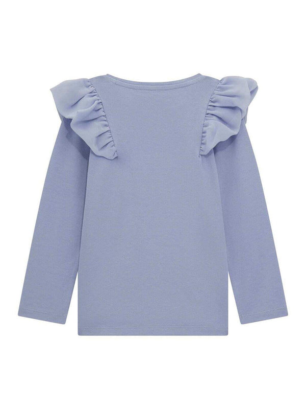 GUESS LS T-SHIRT W/SHOULDER FRILLS