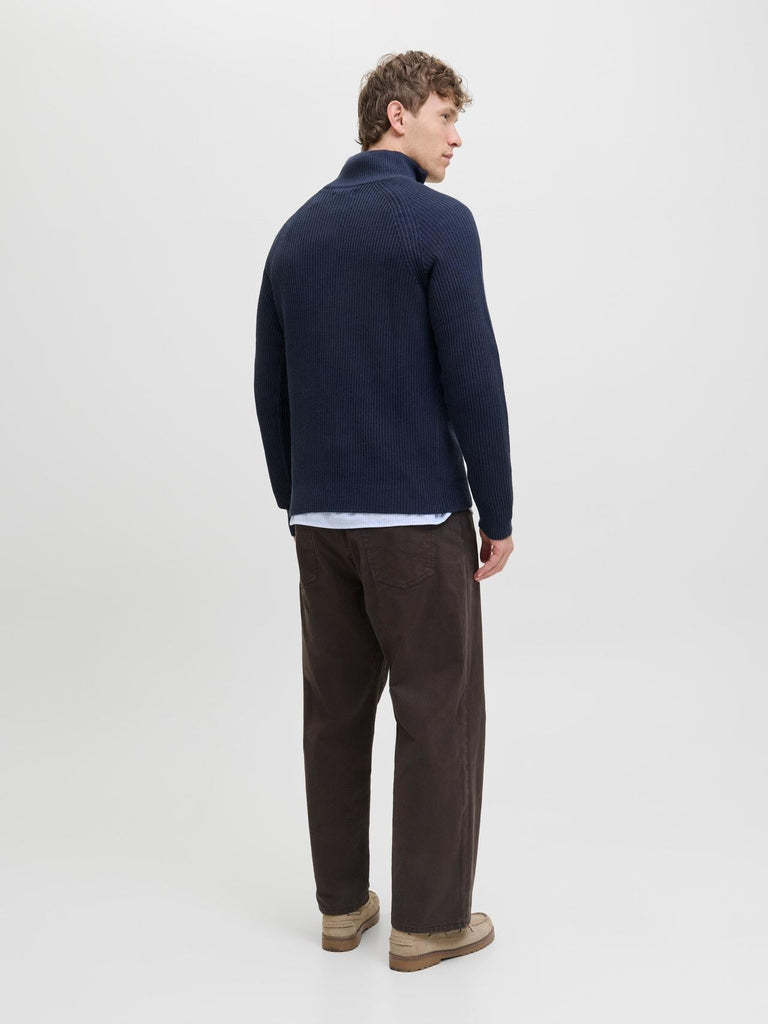 JACK AND JONES JJPANNEL KNIT HALF ZIP AW25