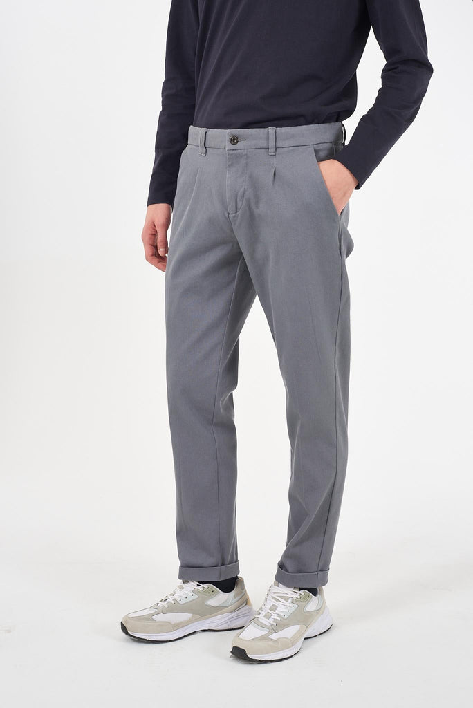 YES ZEE PANTALONE UOMO CHINOS PINCES, CAVIGLIA RISVOLTO