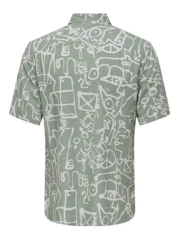 ONLY&SONS ONSBUD LIFE SS SLIM AOP VISC/LIN SHIRT