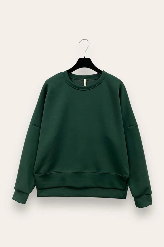 LOVEme Felpa girocollo in scuba, più lunga dietro