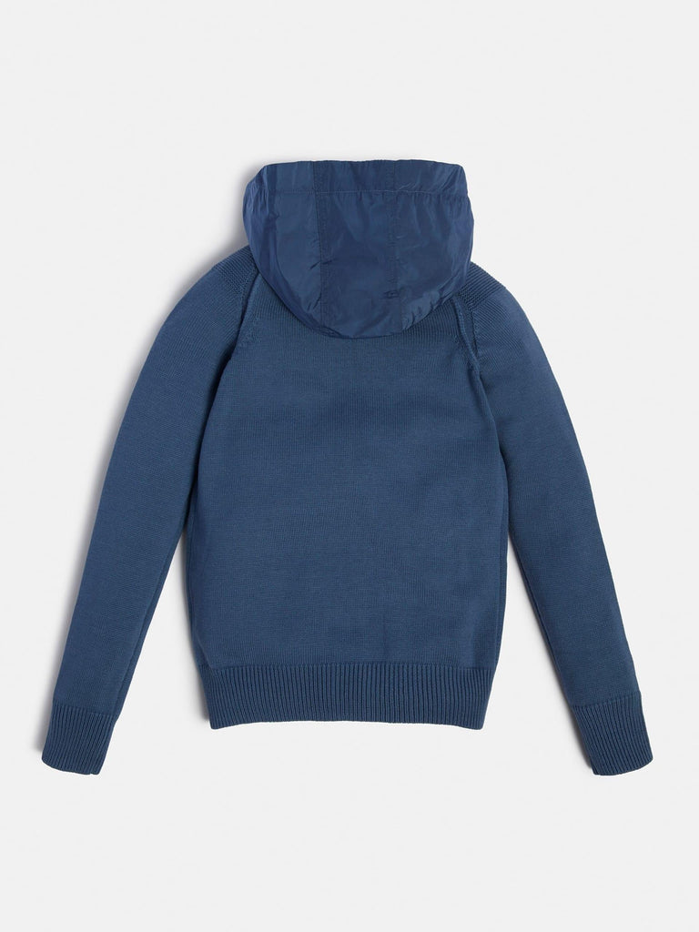 GUESS HOODED LS CARDIGAN W/ZIP_MINI