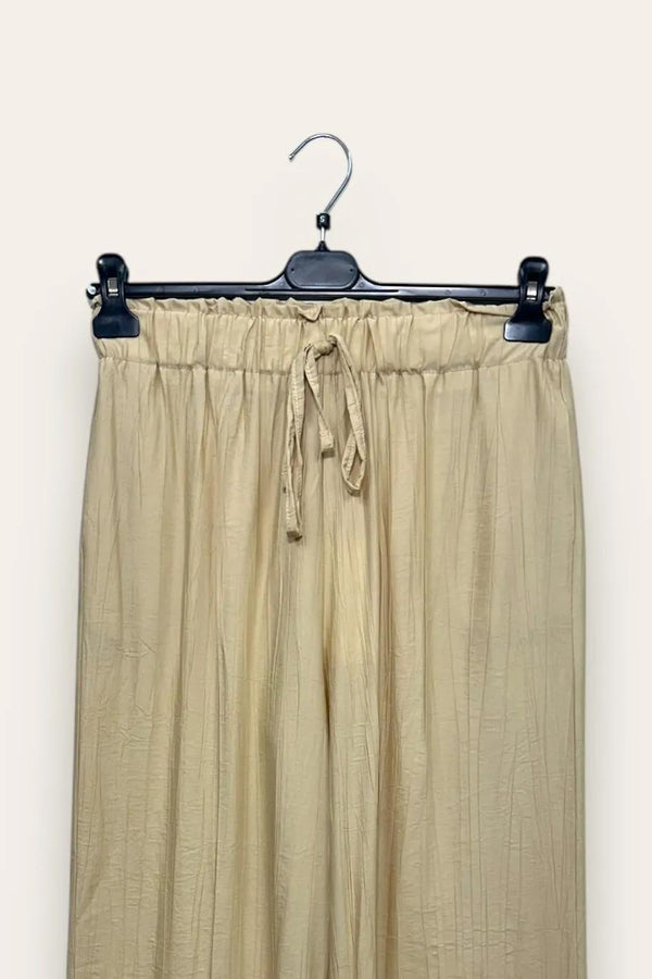LOVEme Pantalone in viscosa goffrata con coulisse