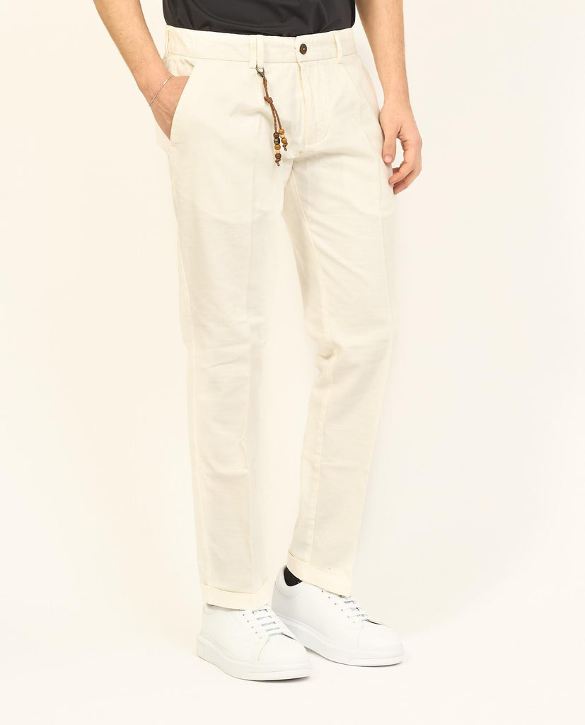 YES ZEE PANTALONE UOMO TIPO CHINOS CON PINCES