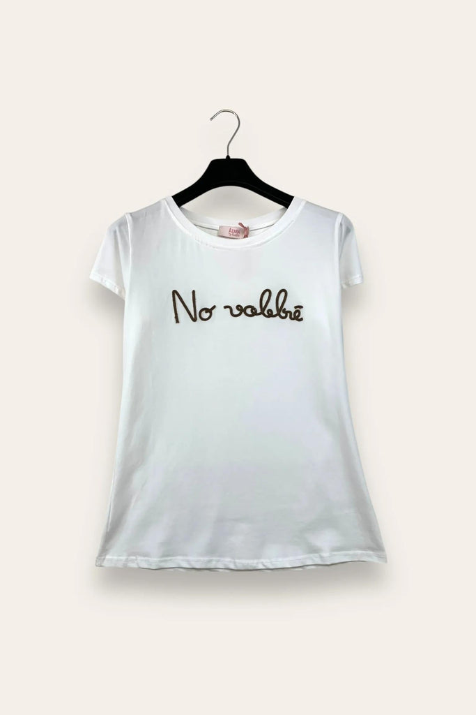 LOVEme T-shirt con scritta ricamata 