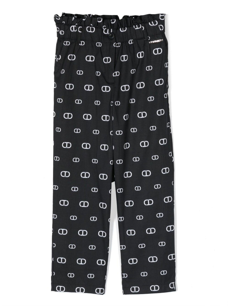 TWINSET PANTALONE SLOUCKY IN POPELINE ST. OVAL T ALLOVER