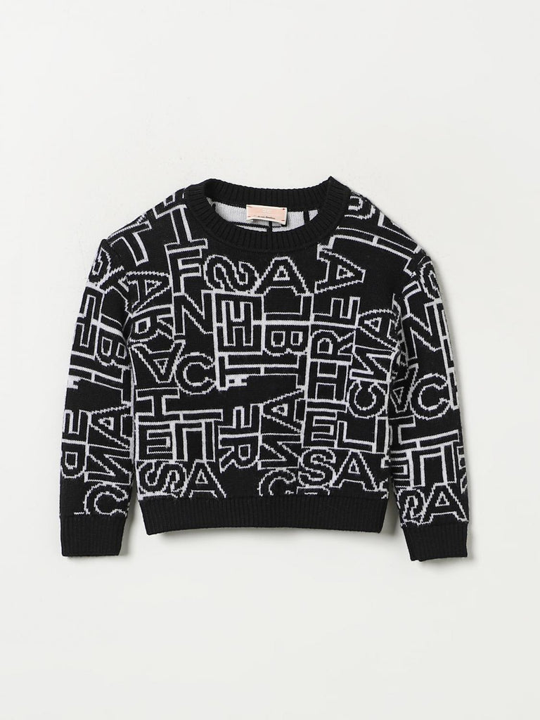 ELISABETTA FRANCHI La Mia Bambina GIROCOLLO TRICOT JACQUARD LETTERING